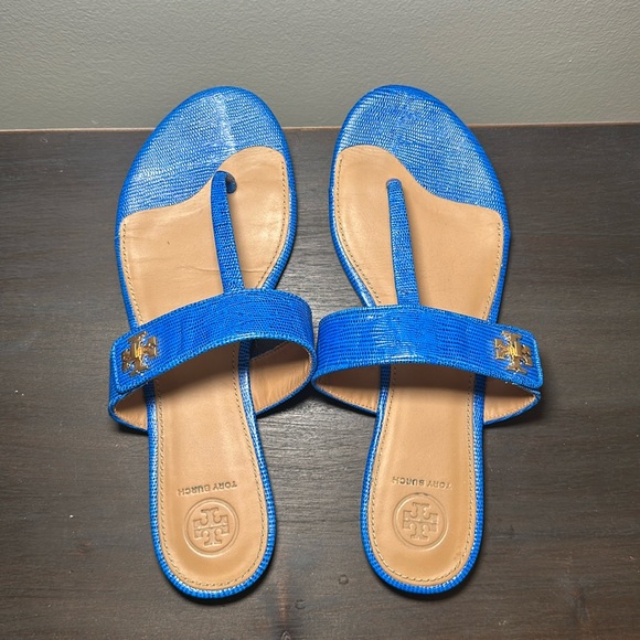 Tory Burch Bright Blue Sandals Very gently used Size 8.5 - Picture 1 of 10